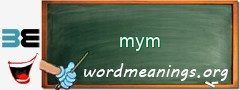 WordMeaning blackboard for mym